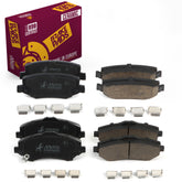 Metrix Premium Chassis Parts - Front & Rear Ceramic Disc Brake Pad Set Fits 2007-2011 Dodge Nitro, 2008-2012 Jeep Liberty, 2007-2017 Jeep Wrangler, 2018 Wrangler JK, Made in Europe